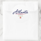 Atlanta Script Runder Aufkleber (Tasche)