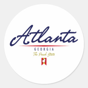 Atlanta Script Runder Aufkleber