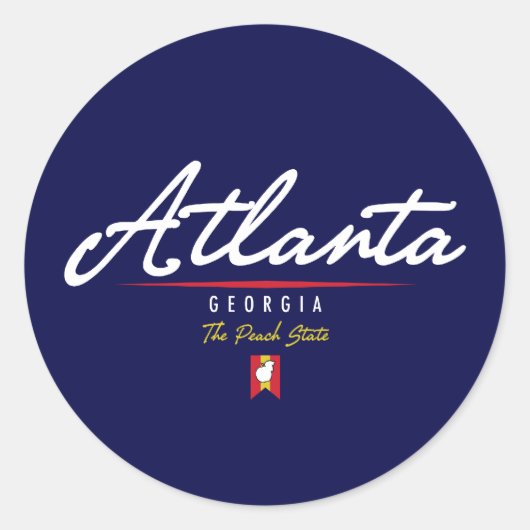 Atlanta Script Runder Aufkleber (Vorderseite)