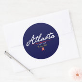 Atlanta Script Runder Aufkleber (Umschlag)