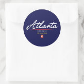 Atlanta Script Runder Aufkleber (Tasche)