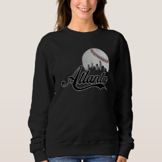Atlanta Skyline Atlanta Georgia Baseball Cityscape Sweatshirt