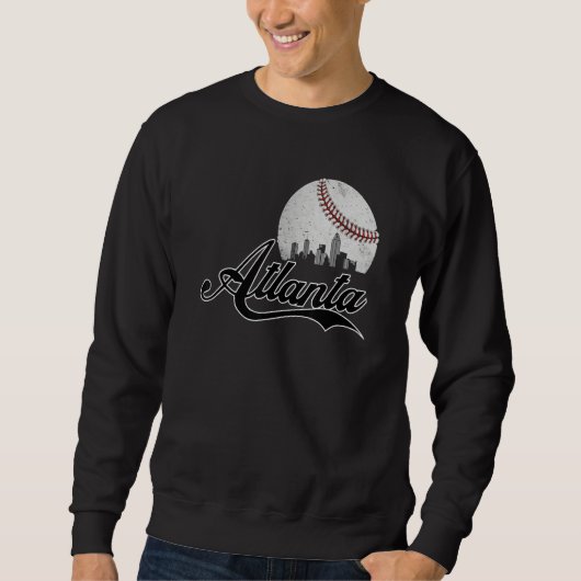 Atlanta Skyline Atlanta Georgia Baseball Cityscape Sweatshirt (Vorderseite)
