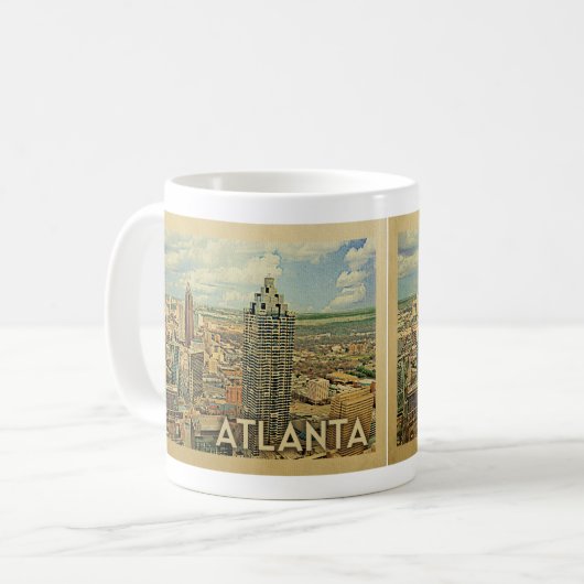 Atlanta Skyline Atlanta Vintage Travel Kaffeetasse (Vorderseite Links)