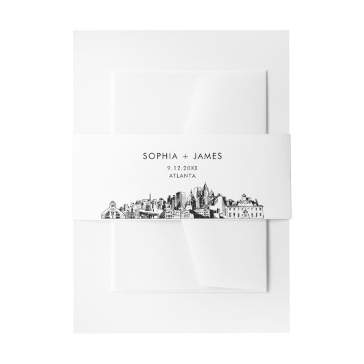Atlanta Skyline Bly Band, 2"x11,5" Einladungsbanderole (Vorderseite Beispiel)