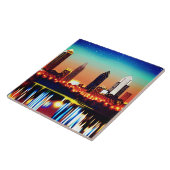 Atlanta Skyline by Night with Reflections Fliese (Seite)