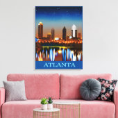 Atlanta Skyline by Night with Reflections Leinwanddruck (Insitu (Wohnzimmer))