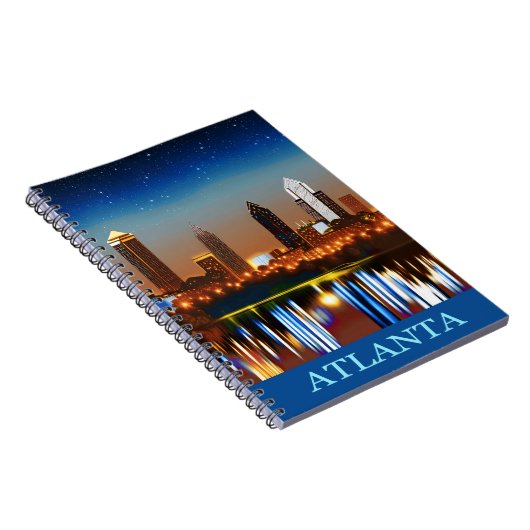Atlanta Skyline by Night with Reflections Notizblock (Rechte Seite)