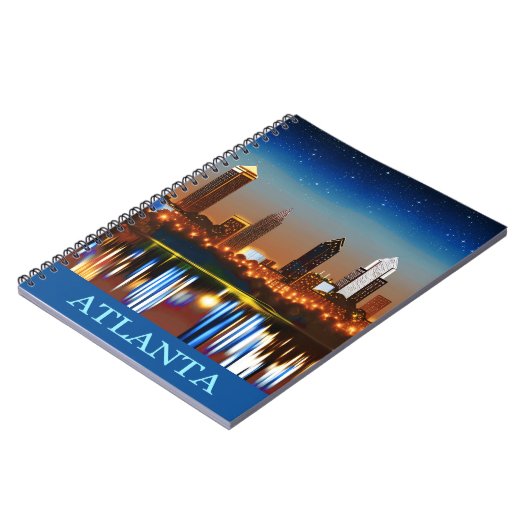 Atlanta Skyline by Night with Reflections Notizblock (Linke Seite)