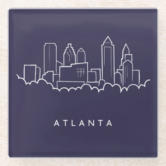 Atlanta-Skyline Glasuntersetzer (Vorderseite)