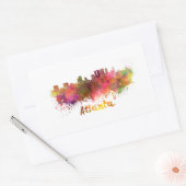 Atlanta skyline im Watercolor splatters with clipp Rechteckiger Aufkleber (Umschlag)