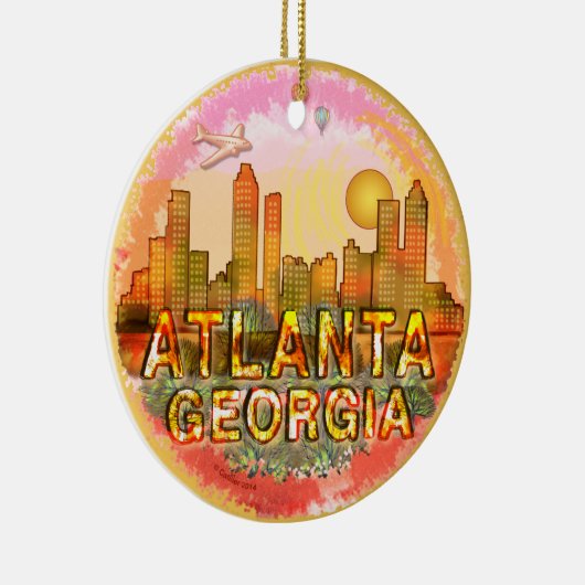 Atlanta Skyline Keramikornament (Rechts)