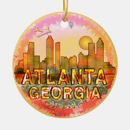Atlanta Skyline Keramikornament (Vorne)