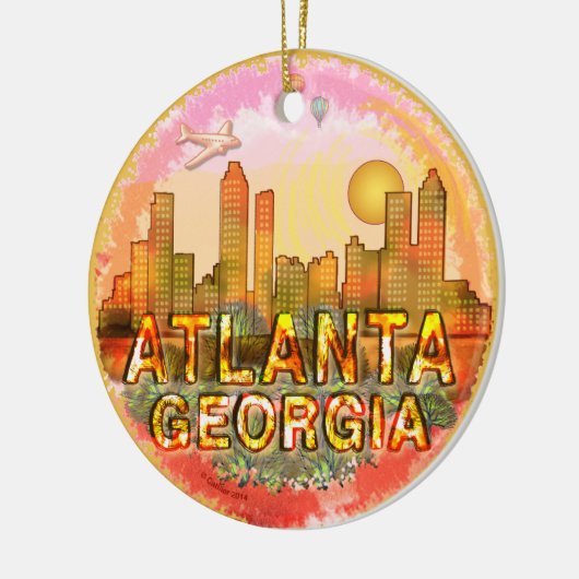 Atlanta Skyline Keramikornament (Links)