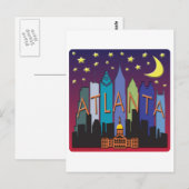 Atlanta Skyline-Megafarbe Postkarte (Vorne/Hinten)