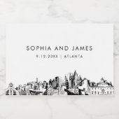 Atlanta Skyline Mini Schaumweinetikett (Einzelnes Label)