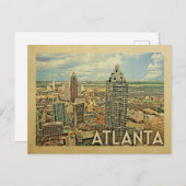 Atlanta Skyline Postcard Atlanta Vintage Travel Postkarte (Vorne/Hinten)