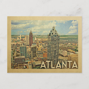 Atlanta Skyline Postcard Atlanta Vintage Travel Postkarte