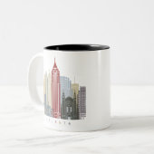 Atlanta skyline poster zweifarbige tasse (Vorderseite Links)