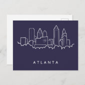 Atlanta-Skyline Postkarte (Vorne/Hinten)