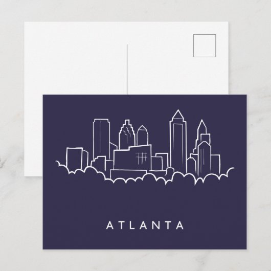 Atlanta-Skyline Postkarte (Vorne/Hinten)