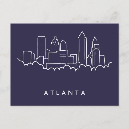 Atlanta-Skyline Postkarte (Vorderseite)