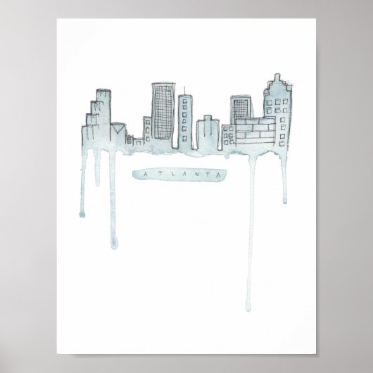 Atlanta Skyline Print Poster (Vorne)