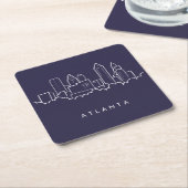 Atlanta-Skyline Rechteckiger Pappuntersetzer (angewinkelt)