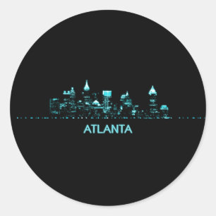 Atlanta Skyline Runder Aufkleber