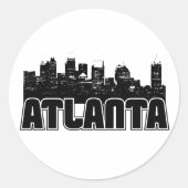 Atlanta Skyline Runder Aufkleber (Vorderseite)