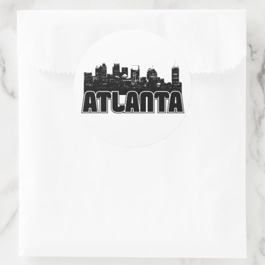 Atlanta Skyline Runder Aufkleber (Tasche)