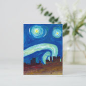 Atlanta Skyline-Silhouette mit Starry Night Postkarte (Stehend Vorderseite)