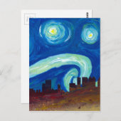 Atlanta Skyline-Silhouette mit Starry Night Postkarte (Vorne/Hinten)