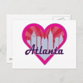 Atlanta Skyline Sunburst Herz Postkarte (Vorne/Hinten)