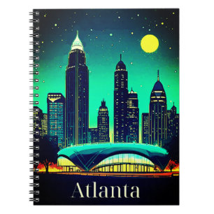 Atlanta Skyline unter einem Sternenhimmel Notizblock