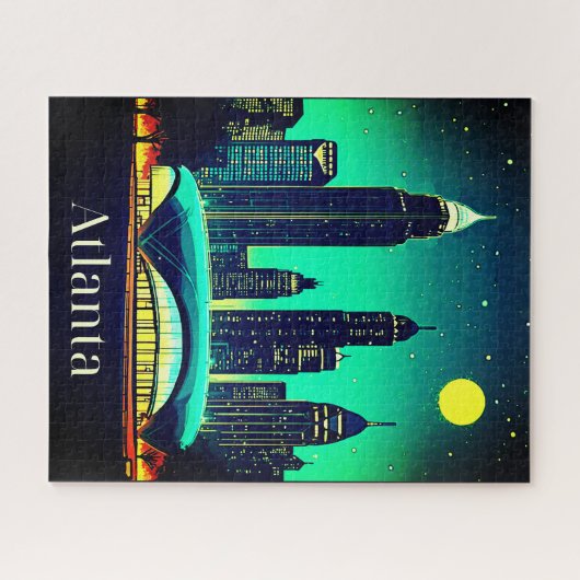 Atlanta Skyline unter einem Sternenhimmel Puzzle (Horizontal)