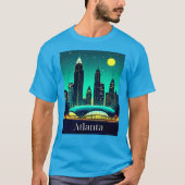 Atlanta Skyline unter einem Sternenhimmel T-Shirt (Vorderseite)