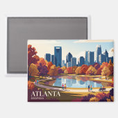 Atlanta Skyline USA Magnet (Vorderseite/Rückseite)
