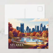 Atlanta Skyline USA Postkarte (Vorne/Hinten)