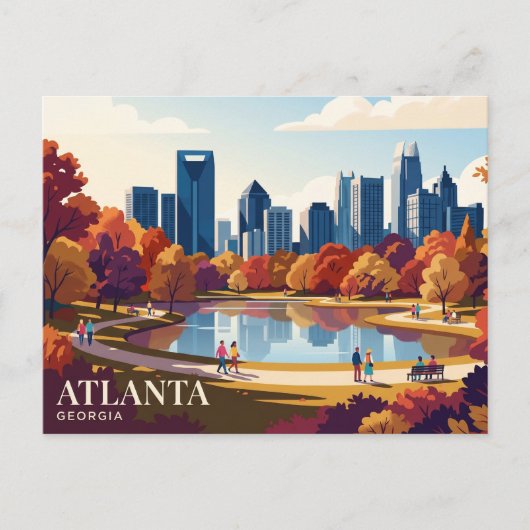 Atlanta Skyline USA Postkarte (Vorderseite)