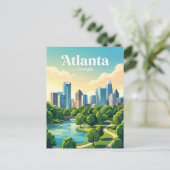 Atlanta Skyline USA Postkarte (Stehend Vorderseite)