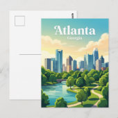 Atlanta Skyline USA Postkarte (Vorne/Hinten)