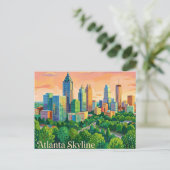 Atlanta Skyline USA Postkarte (Stehend Vorderseite)