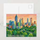 Atlanta Skyline USA Postkarte (Vorne/Hinten)