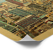 Atlanta Skyline Vintage Travel Poster (Ecke)