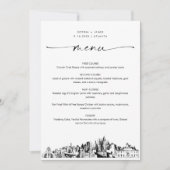 Atlanta Skyline Wedding Dinner Menu Card 12x18 (Vorderseite)