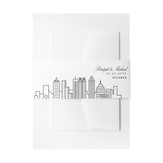 Atlanta Skyline Wedding | Einladungsbanderole (Vorderseite Beispiel)