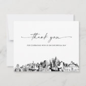 Atlanta Skyline Wedding Foto Dankeschön Karte (Vorderseite)