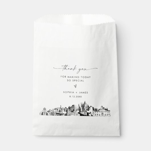 Atlanta Skyline Wedding Vielen Dank für Ihr Intere Geschenktütchen (Vorderseite)