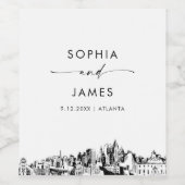 Atlanta Skyline Weinetikett (Einzelnes Label)